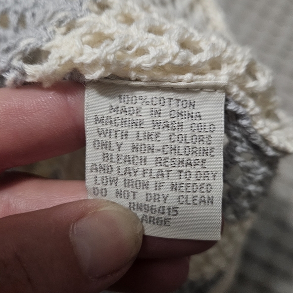 MASSIVE LUXURY Crochet OpenKnit ShortSleeve Button Shirt.Blue/cream Stripe L NWT - Picture 4 of 12